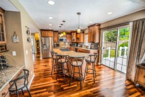 Kitchen with hardwood flooring